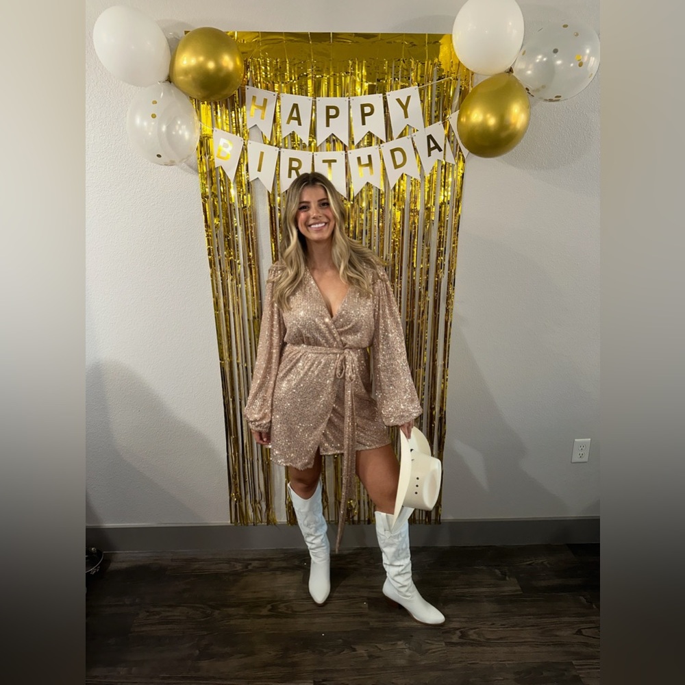 Sequin gold 12th tribe dress